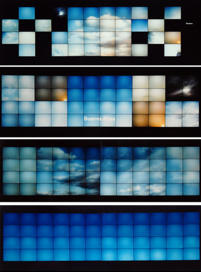 Video installation showing one endless blue sky by YLS 